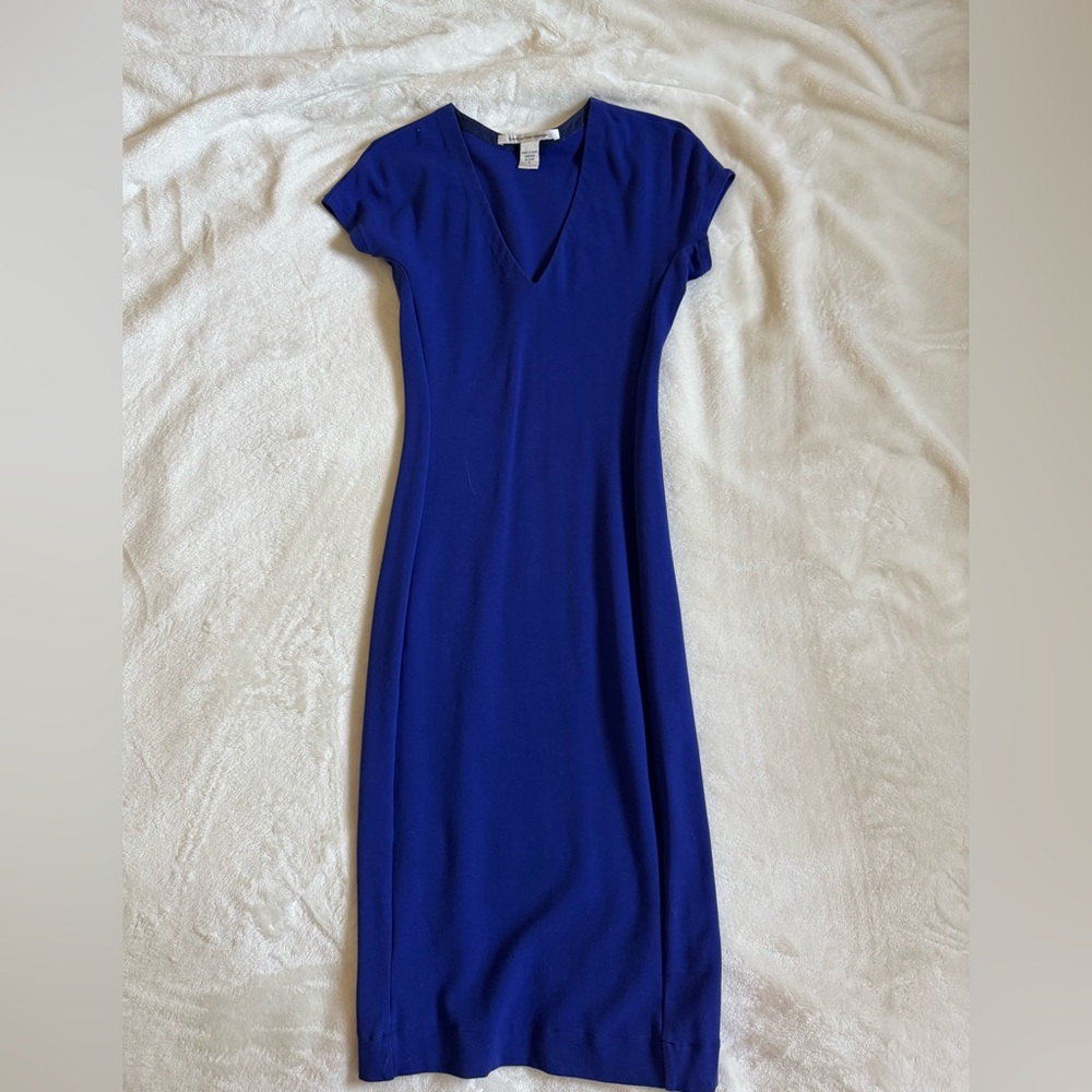 Diane Von Furstenberg Royal Blue Midi Dress